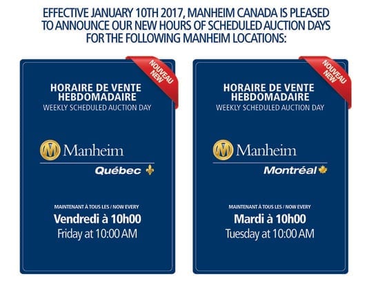 Manheim Announces New Schedule - Autosphere