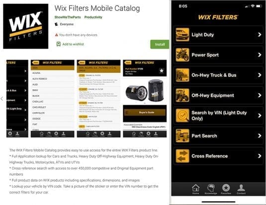 New Mobile Catalogue App for WIX Filters