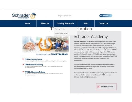 Schrader mise à jour TPMS