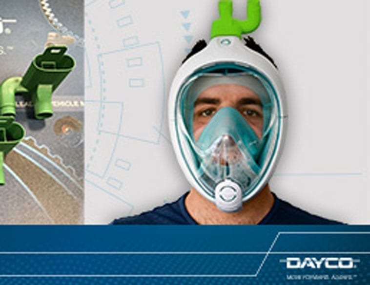 Dayco a saisi l'occasion de produire un élément clé - la Charlotte Valve - qui permet de transformer le masque en un appareil respiratoire médical. (Photo : Dayco)