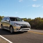 2021 mitsubishi outlander PHEV grey driving