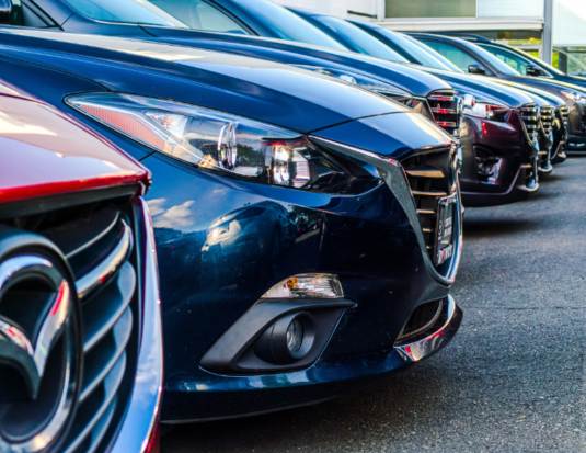 mazda cars in lot